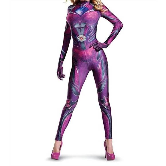NEW DISGUISE women's power ranger bodysuit costume in pink - Picture 2 of 3